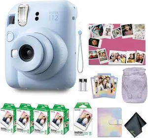 FUJIFILM INSTAX MINI 12 Instant Film Holiday Camera Bundle (Pastel Blue) 2024