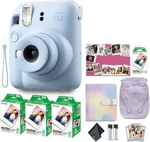 FUJIFILM INSTAX MINI 12 Instant Film Holiday Camera Bundle (Pastel Blue) 2024