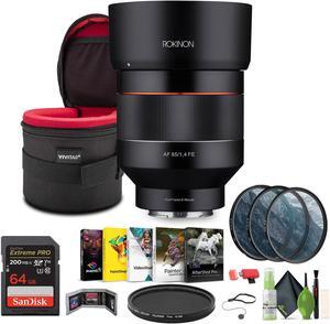 Rokinon AF 85mm f/1.4 Lens for Sony E + Bundle