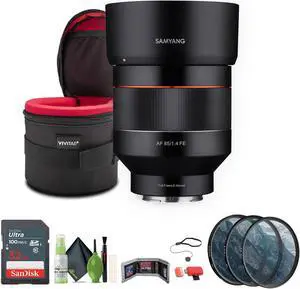 Samyang SYIO85AF-E 85mm F1.4 Auto Focus Weather Sealed Lens + Bundle