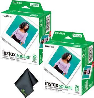 Fujifilm instax SQUARE Instant Film (40 Exposures) + Microfiber Cleaning Cloth