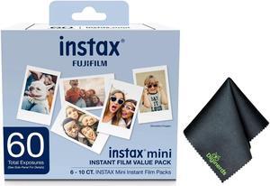 Fujifilm Instax Mini Value Pack Instant Film (60 Exposures) + Cleaning Cloth