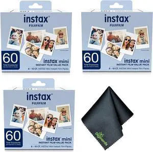 Fujifilm Instax Mini Value Pack Instant Film (180 Exposures) + Cleaning Cloth