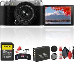 Fujifilm X-M5 Mirrorless Camera with XC 15-45mm f/3.5-5.6 Lens (Silver) Bundle
