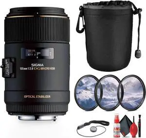 Sigma 105mm f/2.8 EX DG OS HSM Macro Lens for Canon Bundle