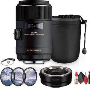 Sigma 105mm f/2.8 EX DG OS HSM Macro Lens for Canon Bundle