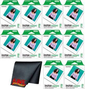 Fujifilm instax SQUARE Instant Film (200 Exposures) + Microfiber Cleaning Cloth