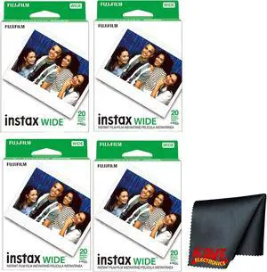 Fujifilm instax Wide Instant Film (80 Exposures) + Microfiber Cleaning Cloth