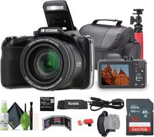 KODAK PIXPRO AZ425 20MP Digital Vlogging Camera +32GB Memory Card + More (Black)