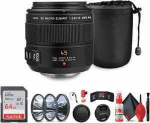 Panasonic Leica DG Macro-Elmarit 45mm f/2.8 Lens Bundle