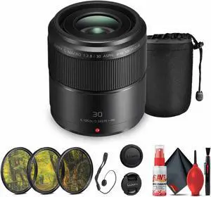 Panasonic Lumix G Macro 30mm f/2.8 Lens Bundle