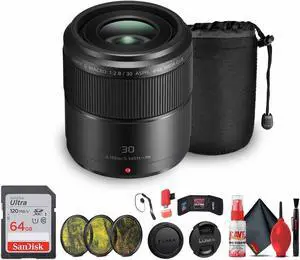 Panasonic Lumix G Macro 30mm f/2.8 Lens Bundle