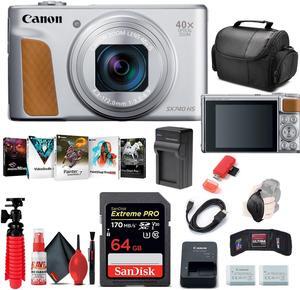 Canon PowerShot SX740 HS Digital Camera (Silver) (2956C001) + 64GB Card + More