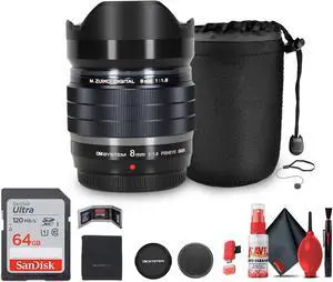 Olympus M.Zuiko Digital ED 8mm f/1.8 Fisheye PRO Lens Bundle