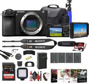 Sony a6700 Mirrorless Camera + 4K Monitor + Rode VideoMic + 2 x 64GB Card + More