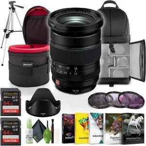 FUJIFILM XF 16-55mm f/2.8 R LM WR II Lens + 2x 64GB Memory Card + More