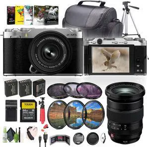 Fujifilm X-M5 Mirrorless Camera+XC 15-45mm+XF 16-55mm f/2.8 LM WR II Lens-Silver