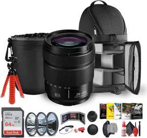 Panasonic Lumix S 28-200mm f/4-7.1 MACRO O.I.S. Lens (L-Mount) + Sling Backpack + More