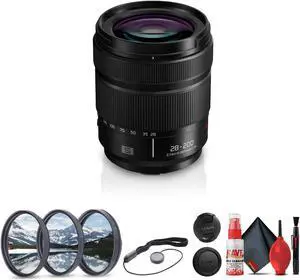 Panasonic Lumix S 28-200mm f/4-7.1 MACRO O.I.S. Lens (L-Mount) + Lens Filter Kit + More