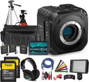 Panasonic Lumix BGH1 4K Box Cinema Camera + Mic System + 128GB Memory Card + More