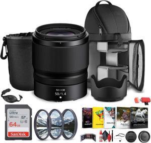 Nikon NIKKOR Z 50mm f/1.4 Mirrorless Camera Lens (Nikon Z) + Sling Backpack + More