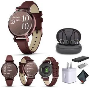 Garmin Lily 2 Classic, Small and Stylish Smartwatch Mulberry Bundle