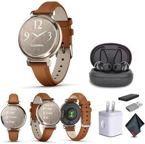 Garmin Lily 2 Classic, Small and Stylish Smartwatch Cream Gold with Tan