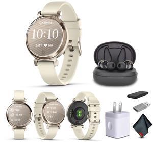 Garmin Lily 2, Small and Stylish Smartwatch Cream Gold with Coconut Bundle