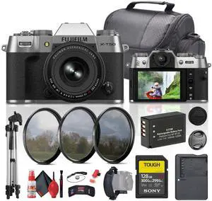 Fujifilm X-T50 Mirrorless Camera with XF 16-50mm f/2.8-4.8 Lens (Silver) Bundle