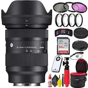 Sigma 28-70mm f/2.8 DG DN Contemporary Lens for Sony E + 64GB SD Card Bundle