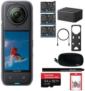 Insta360 X4 - Waterproof 360 Action Camera + 2 Extra Batteries + Charger + More