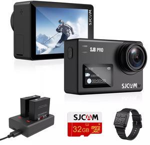SJCAM SJ8 Pro Action Camera 4K 60fps Dual Screen WiFi 2.3 Inch Touch Rrear Screen with 170° Wide Angle EIS 8X Digital Zoom 98ft (30m) Waterproof Camera Sports DV- Black