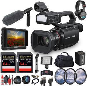 Panasonic AG-CX20 4K Professional Compact Camcorder with Rich Connectivity + 4K Monitor + More
