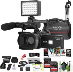 Minolta MN4KPRO UHD 4K60 Camcorder Kit,2x 128GB SDHC/SDXC UHS-I Card Memory Card