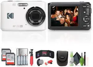 Kodak Pixpro FZ45 Digital Camera in White (FZ45WH) Bundle with Accessories