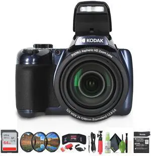 Kodak Pixpro AZ528 Digital Camera in Blue (AZ528MB) Bundle with Accessories