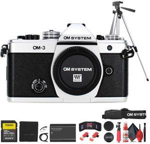 OM SYSTEM OM-3 Mirrorless Camera Silver Bundle