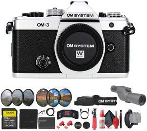 OM SYSTEM OM-3 Mirrorless Camera Silver Bundle