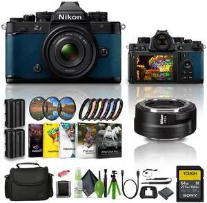 Nikon Zf 24.5MP Sensor 4K Video Recording Mirrorless Camera (Blue) With Nikon Lens Bundle