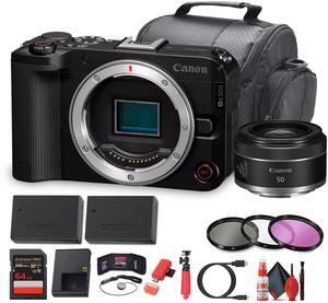 Canon EOS R50 V Mirrorless Camera | 24.2MP, 4K60p, Flip Screen, Dual Pixel AF - Bundle