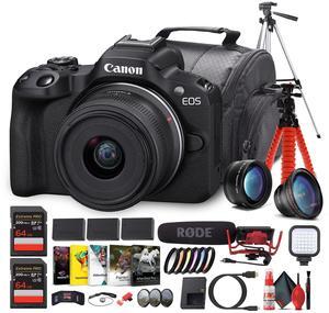 Canon EOS R50 V + 1430mm Lens Kit | 4K60p Vlogging Camera, Power Zoom Lens - Bundle