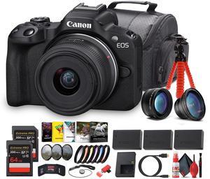 Canon EOS R50 V + 1430mm Lens Kit | 4K60p Vlogging Camera, Power Zoom Lens - Bundle