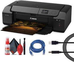 Canon PIXMA PRO-200S Wireless Printer | 13-Inch Photo, 8-Color Dye Ink, Compact - Bundle