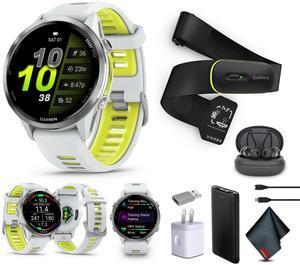 Garmin Forerunner 970, Whitestone/Amp Yellow , Air Pro Truly Wireless EarBuds