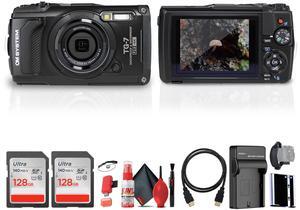 OM SYSTEM Tough TG-7 Digital Camera (Black) Bundle