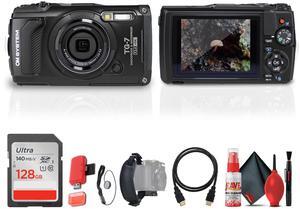 OM SYSTEM Tough TG-7 Digital Camera (Black) Bundle