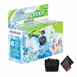 FUJIFILM QuickSnap 800 Waterproof 35mm Disposable Camera (27 Exposures), Bundle