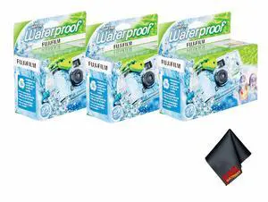 3xFUJIFILM QuickSnap 800 Waterproof 35mm Disposable Camera (27 Exposures),Bundle