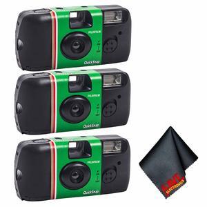3xFUJIFILM QuickSnap Flash 400 Disposable Camera (27 Exposures), Bundle