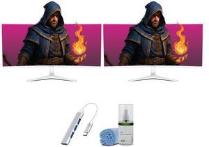 Crua 34 inch 144HZ Monitor White 2 pack